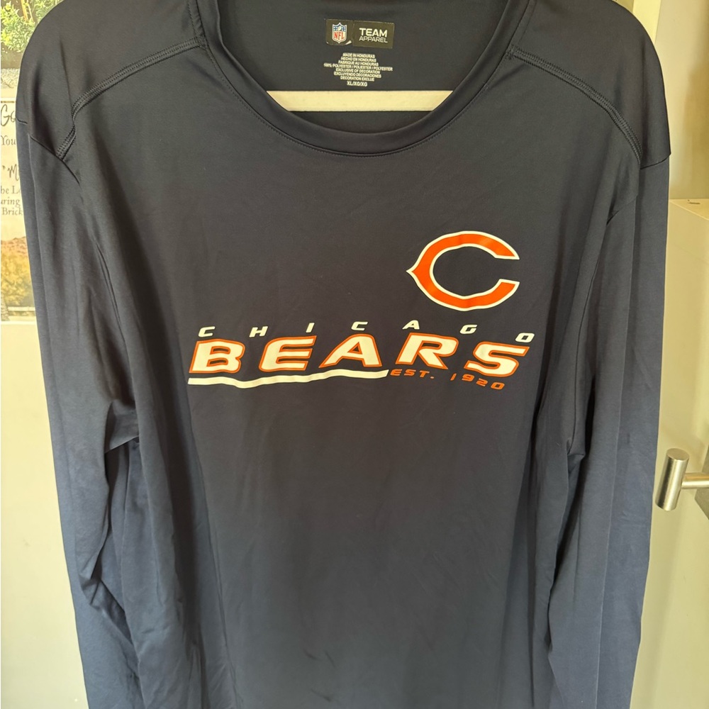NFL Blue Long Sleeve Tee with Bears Logo